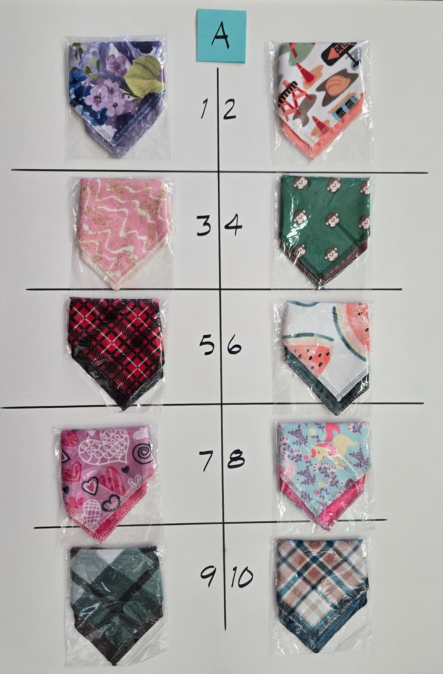 Fabric swatches arranged in a grid on a white background