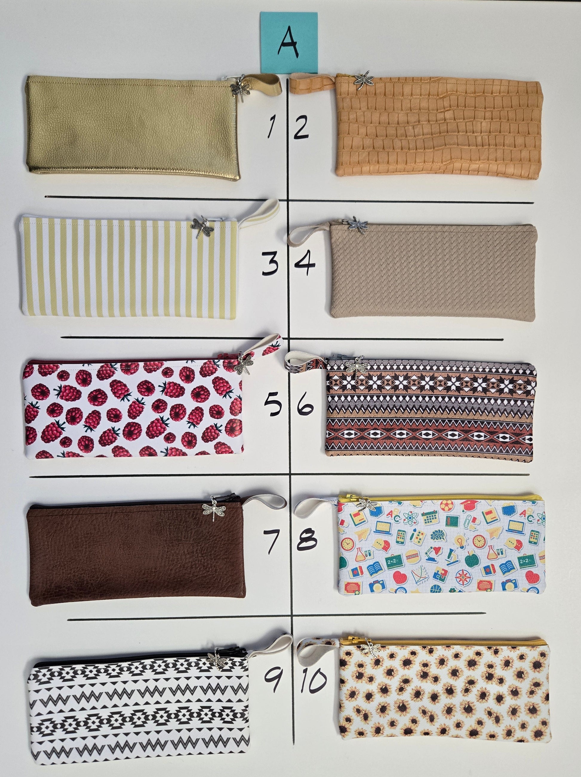 Fabric swatches arranged in a grid on a white background