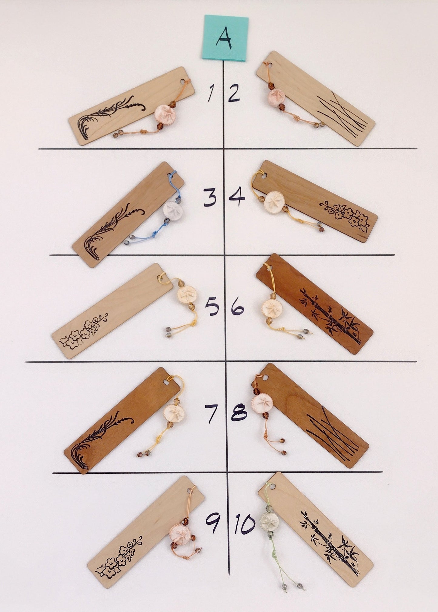 Wooden Bookmark w/Charm